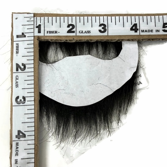 Black Faux Facial Hair Mustache Beard Adhesive Backing - Picture 3 of 3